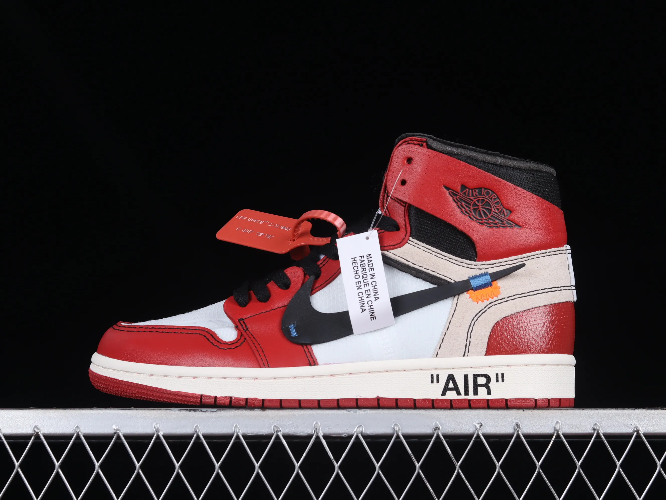 All categories Air Jordan Jordan series basketball shoes Air Jordan 1 High L version Off White x Air Jordan OW AJ1 Joe 1 joint white and red high-top basketball shoes AA3834-101